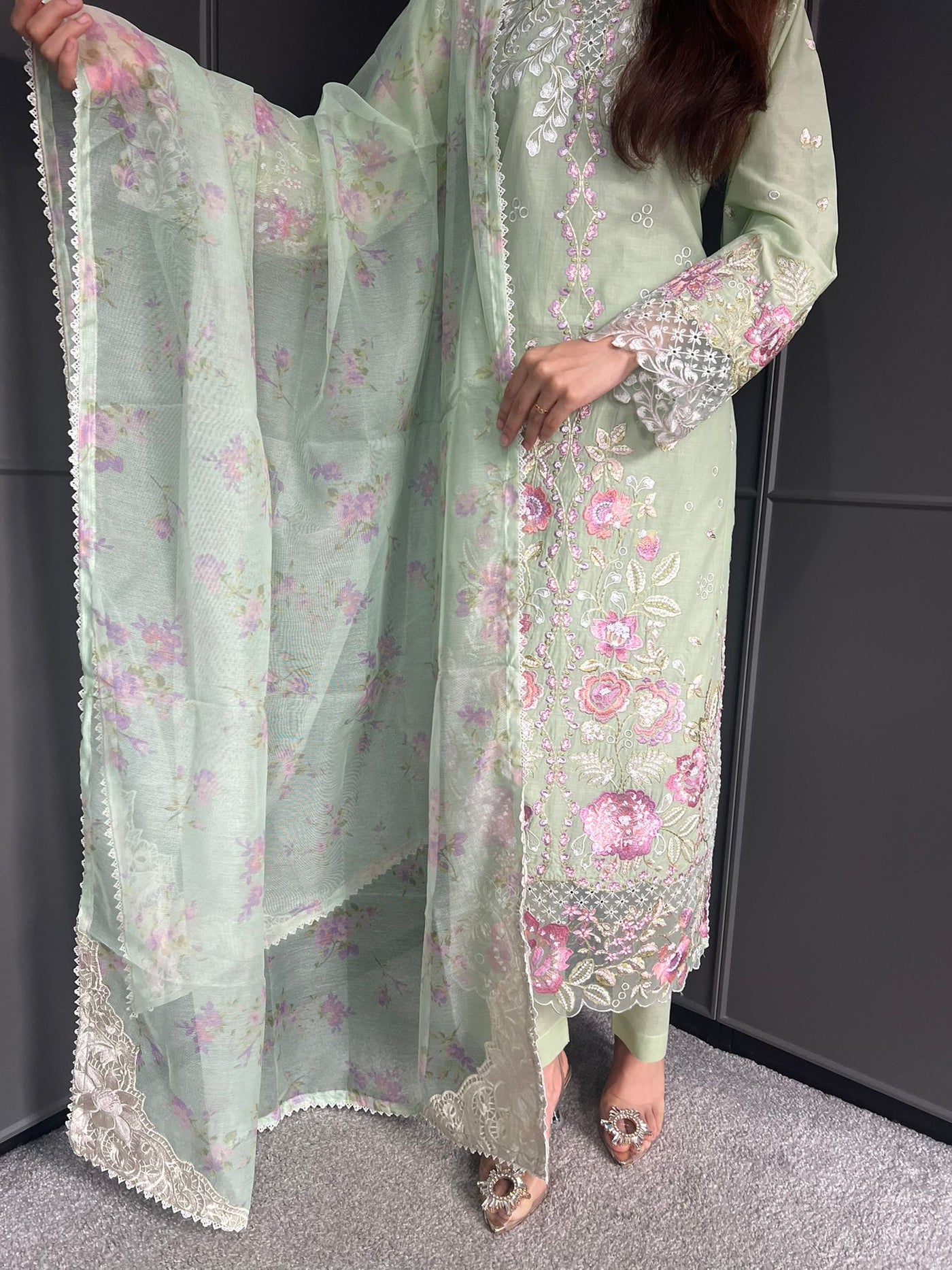 Raj Bari  Embroidered | Lawn Designer Suit With | Embroidered Dupatta