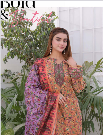 3PC PRINTED READYMADE SUIT WITH LAWN DUPATTA | These Ladies 3 Piece Suits are prepared according to latest trends in multiple designs and colors | Image 2 of 2