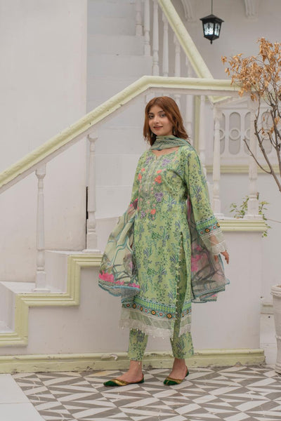 DESIGNER EMBROIDERED LAWN WITH  PRINTED SILK DUPATTA SO-04