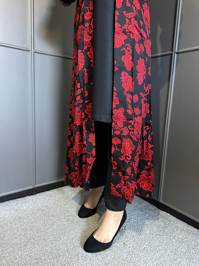 D-29 PLAIN SUITE WITH | PRINTED LINEN JACKET | READY TO WEAR 3 PC