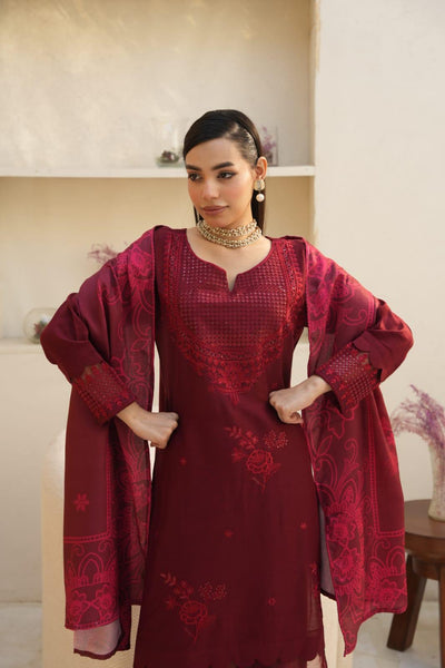WINTER LINEN 3 PIECE| DESIGNER EMBROIDERED |READY TO WEAR SUIT