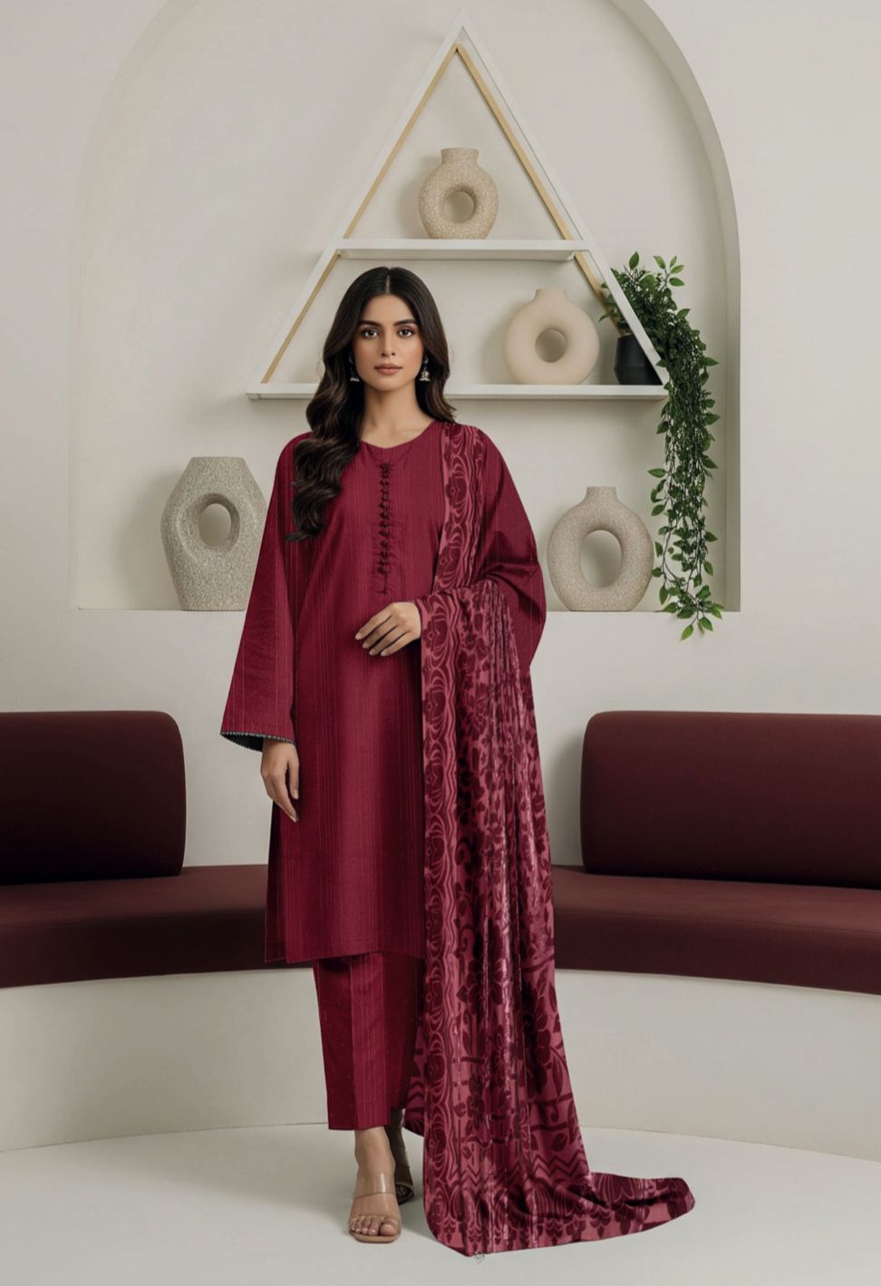 Doria Dhanak Winter | Collection Ready to Wear  With Plachi Shawal |  Asian Clothes