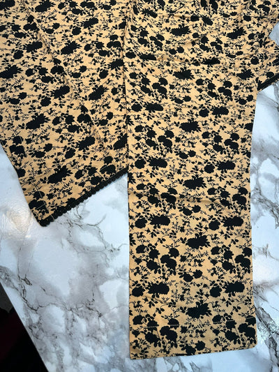 Floral Printed Stone Linen Suit - Trouser 2 Pc Set