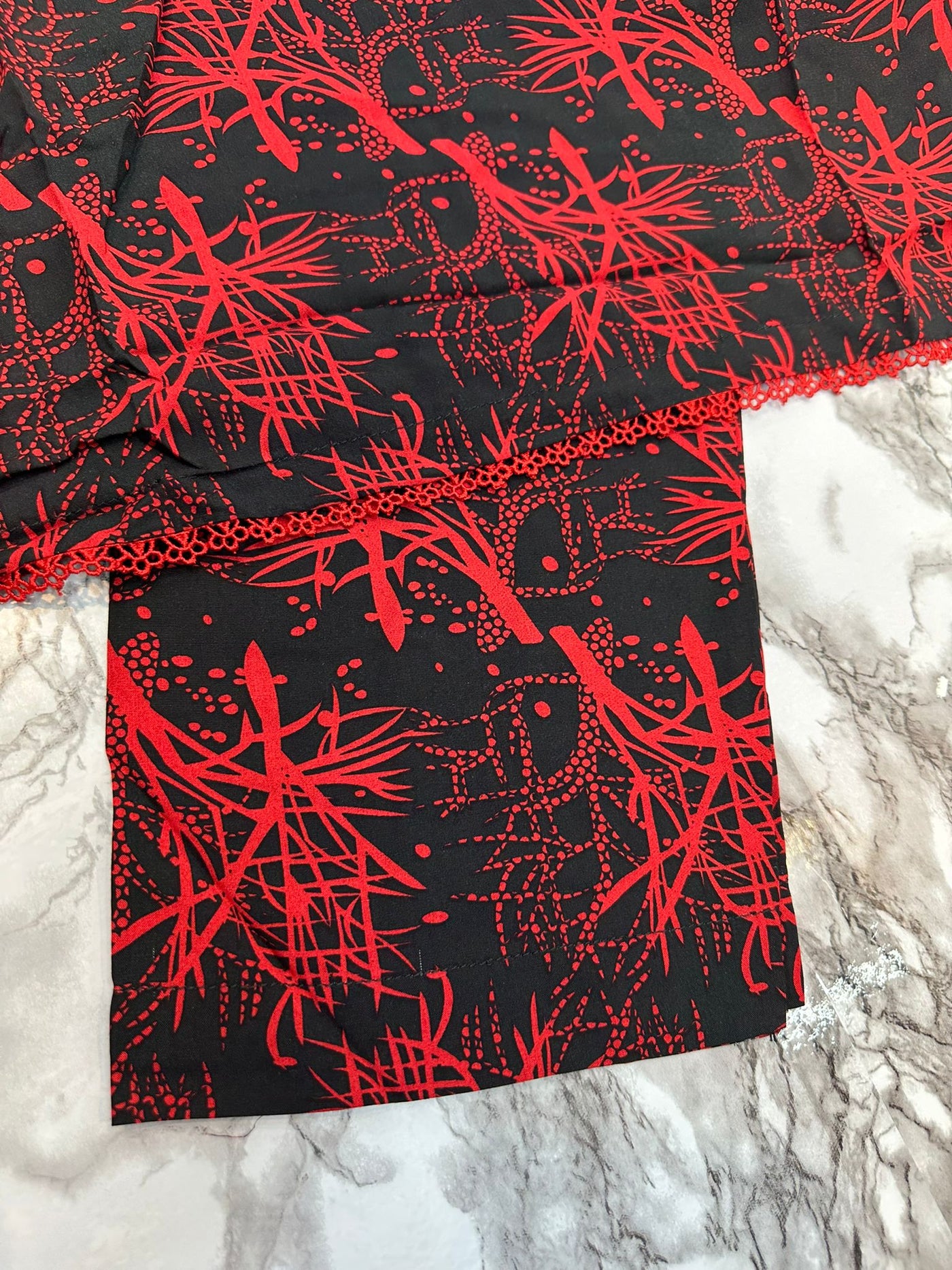 Floral Printed Stone Linen Suit - Trouser 2 Pc Set