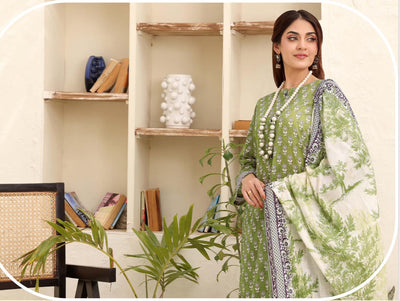 3PC PRINTED READYMADE SUIT  WITH LAWN DUPATTA