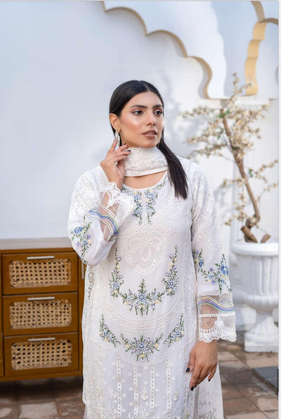 White - MARIA B INSPIRED Mother & Daughter Ready to Wear Chiffon Collection