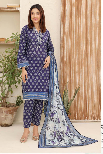 3PC PRINTED READYMADE SUIT  WITH LAWN DUPATTA