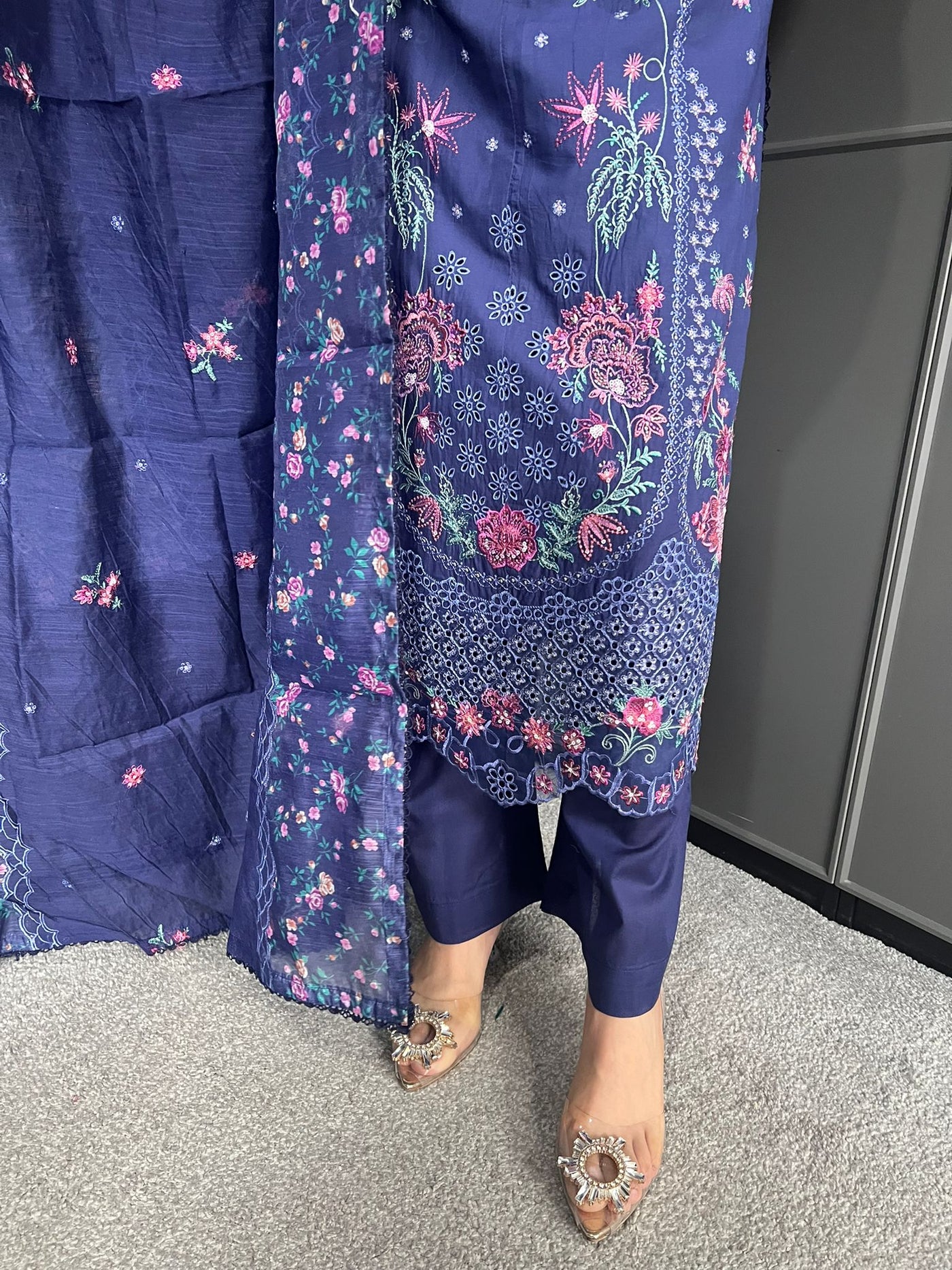 Raj Bari  Embroidered | Lawn Designer Suit With | Embroidered Dupatta