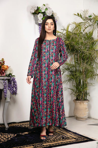 Floral Printed Premium Linen Frock Co-Ords Set IJ-D089