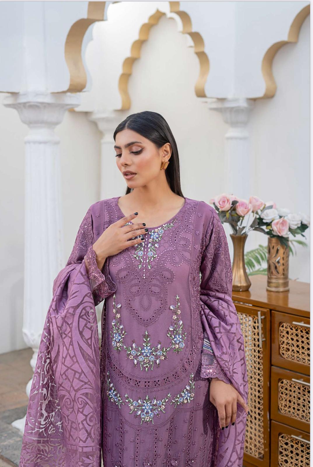 Lilac- MARIA B INSPIRED Mother & Daughter Ready to Wear Chiffon Collection