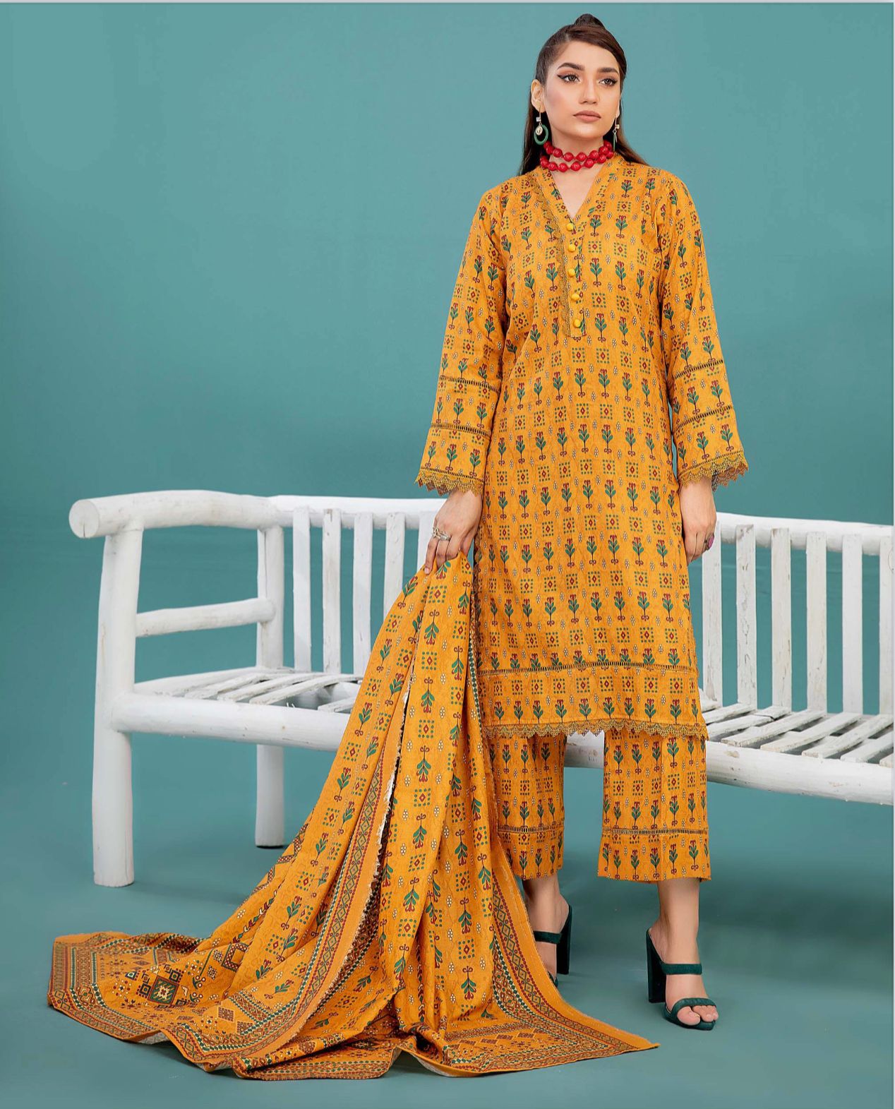 3 PIECE - UNSTITCHED DIGITAL PRINTED KHADDAR BY AIZAL SUIT