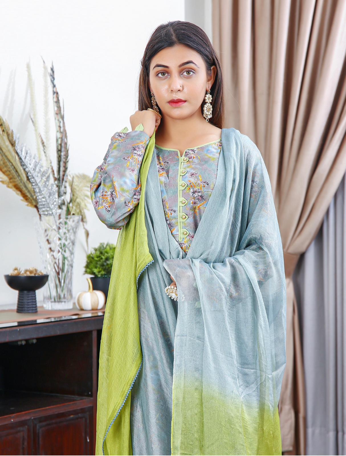 3 PC DIGITAL PRINT EMBROIDERED LINEN READY TO WEAR COLLECTION