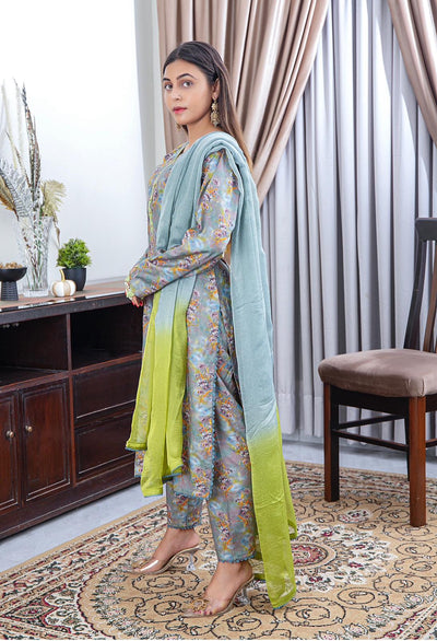 3 PC DIGITAL PRINT EMBROIDERED LINEN READY TO WEAR COLLECTION