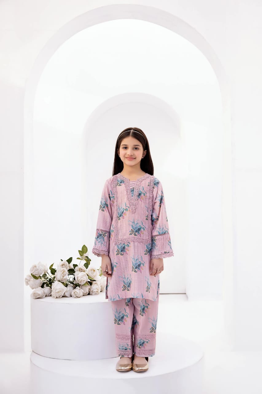AL-402 - Readymade - Kids Jacquard Luxury Lawn Collection by Ally's 2024