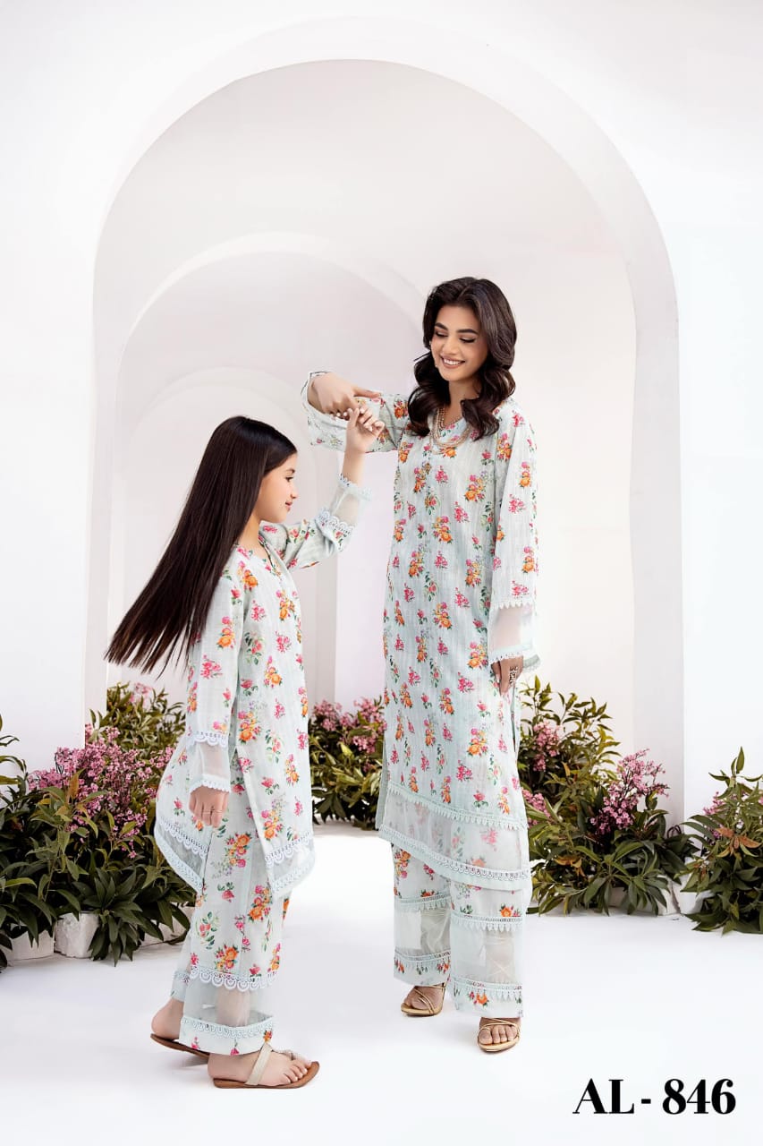 AL-404 - Readymade - Kids Jacquard Luxury Lawn Collection by Ally's 2024