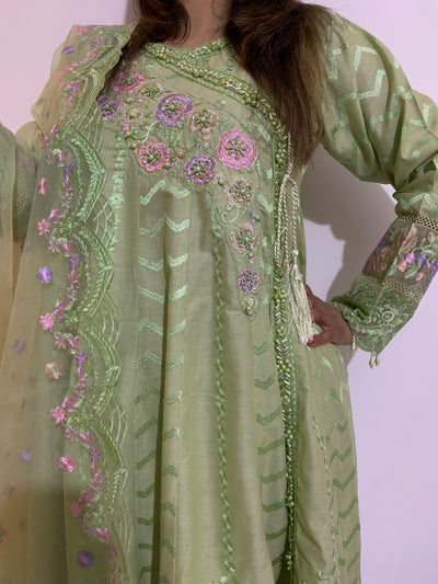 Premium Embroidered Cotton Anarkali Dress Ready to wear 5 
