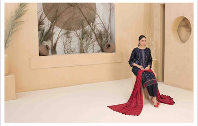 Embroidered Lasarkari Viscose Readymade Suit With Jacqurad Dupatta Media 2 of 3