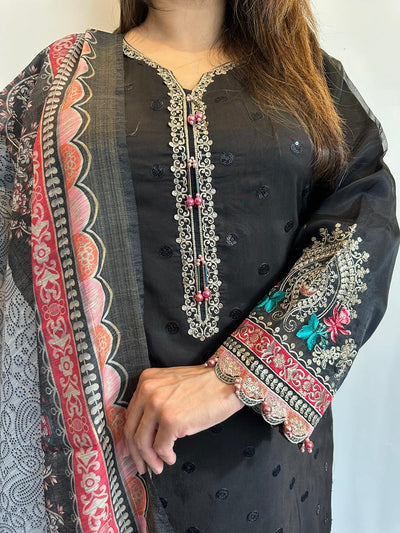 Maria b Viscose Embroidered Suit With Organza Dupatta