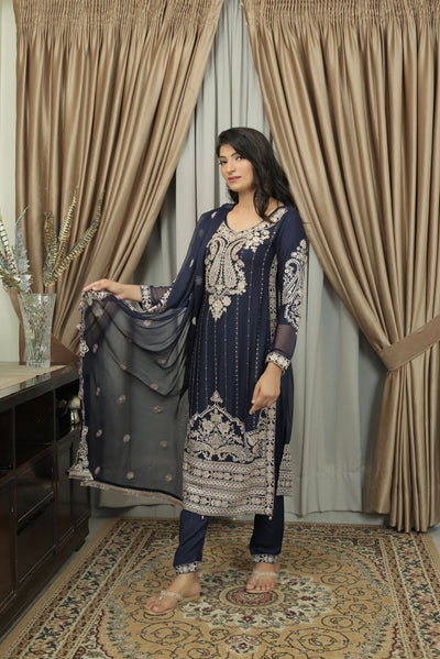 Mother and Daughter Chiffon Collection - Blue