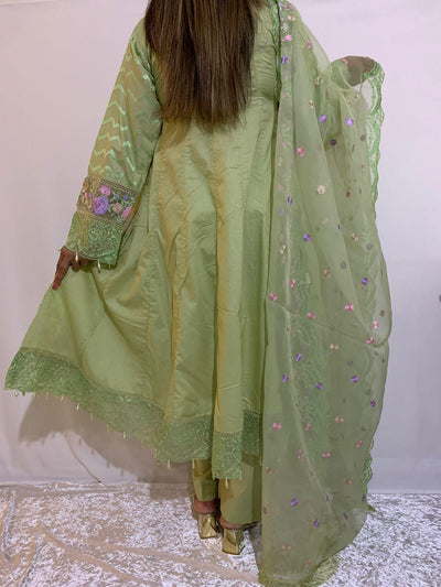 Premium Embroidered Cotton Anarkali Dress Ready to wear 4
