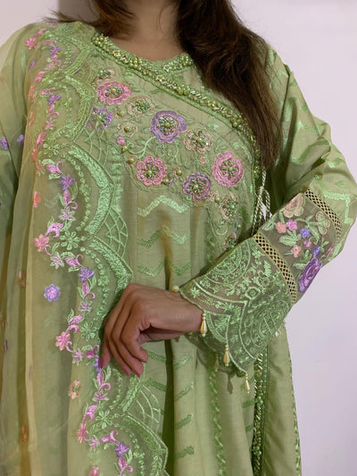 Premium Embroidered Cotton Anarkali Dress Ready to wear 2