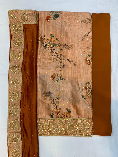 Unstich Digital Raw Silk Stone Work Suit D-1174 Media 10 of 10